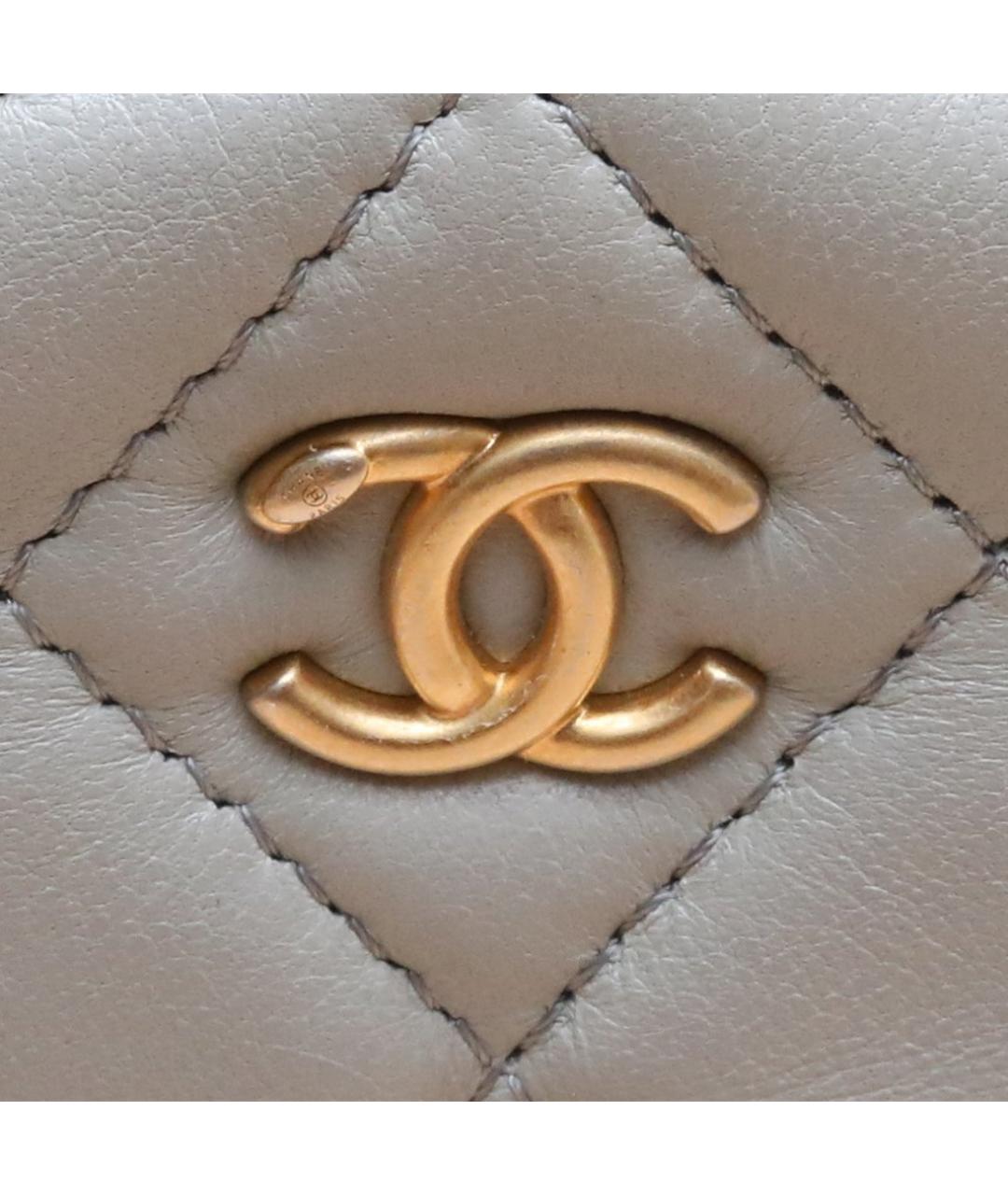 CHANEL Серая кожаная сумка через плечо, фото 7