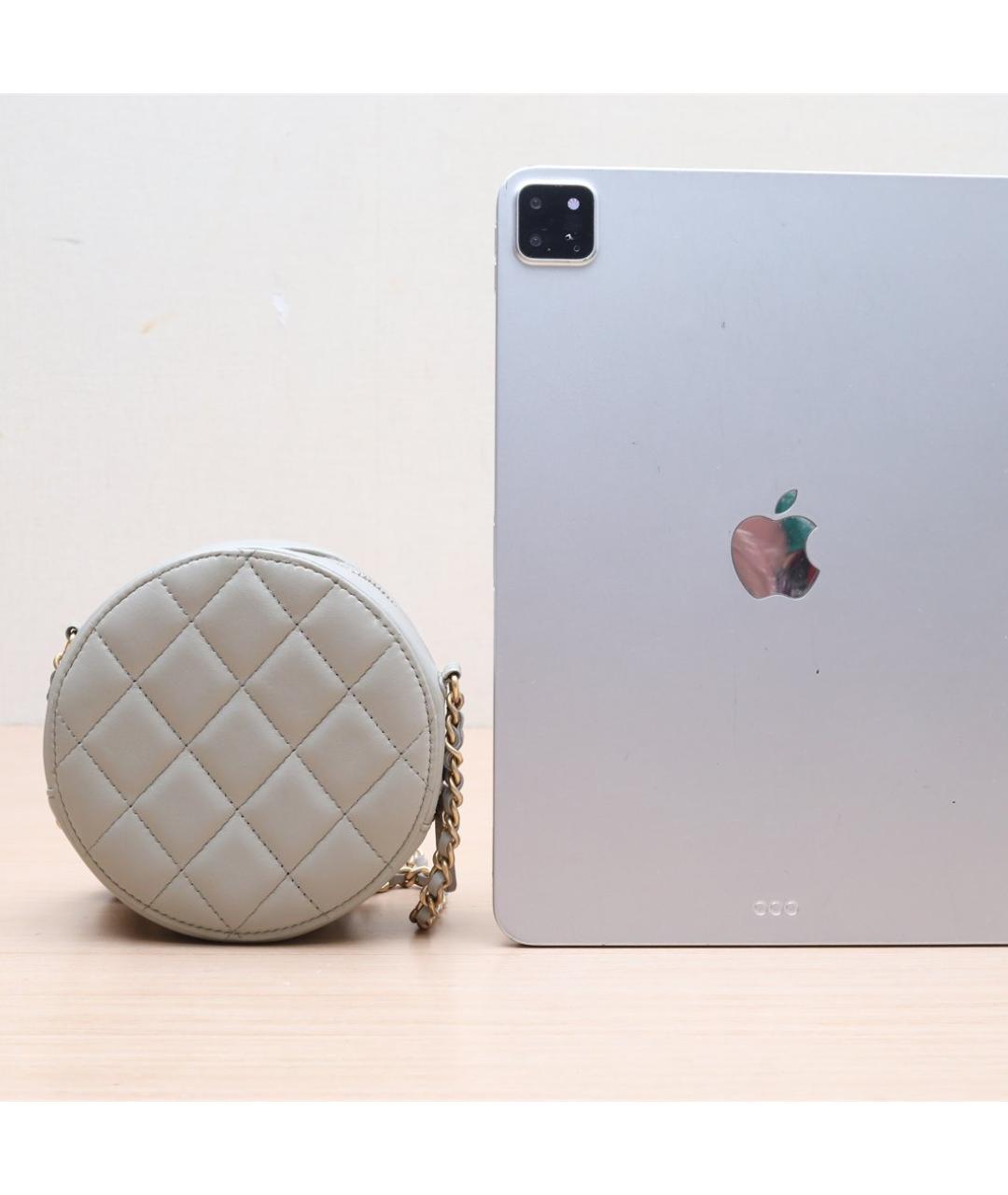 CHANEL Серая кожаная сумка через плечо, фото 6