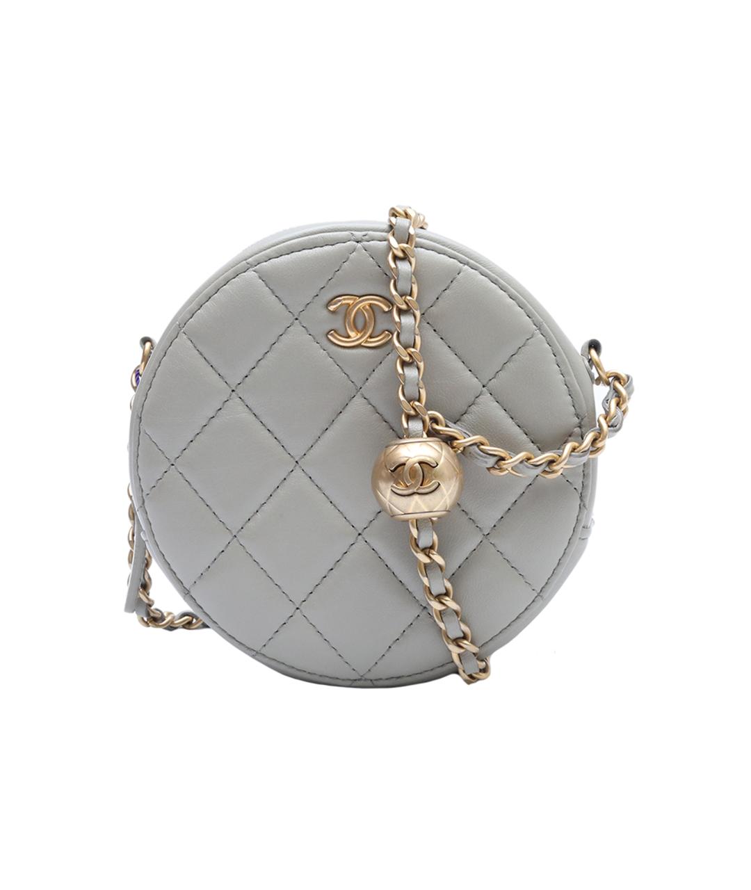 CHANEL Серая кожаная сумка через плечо, фото 9