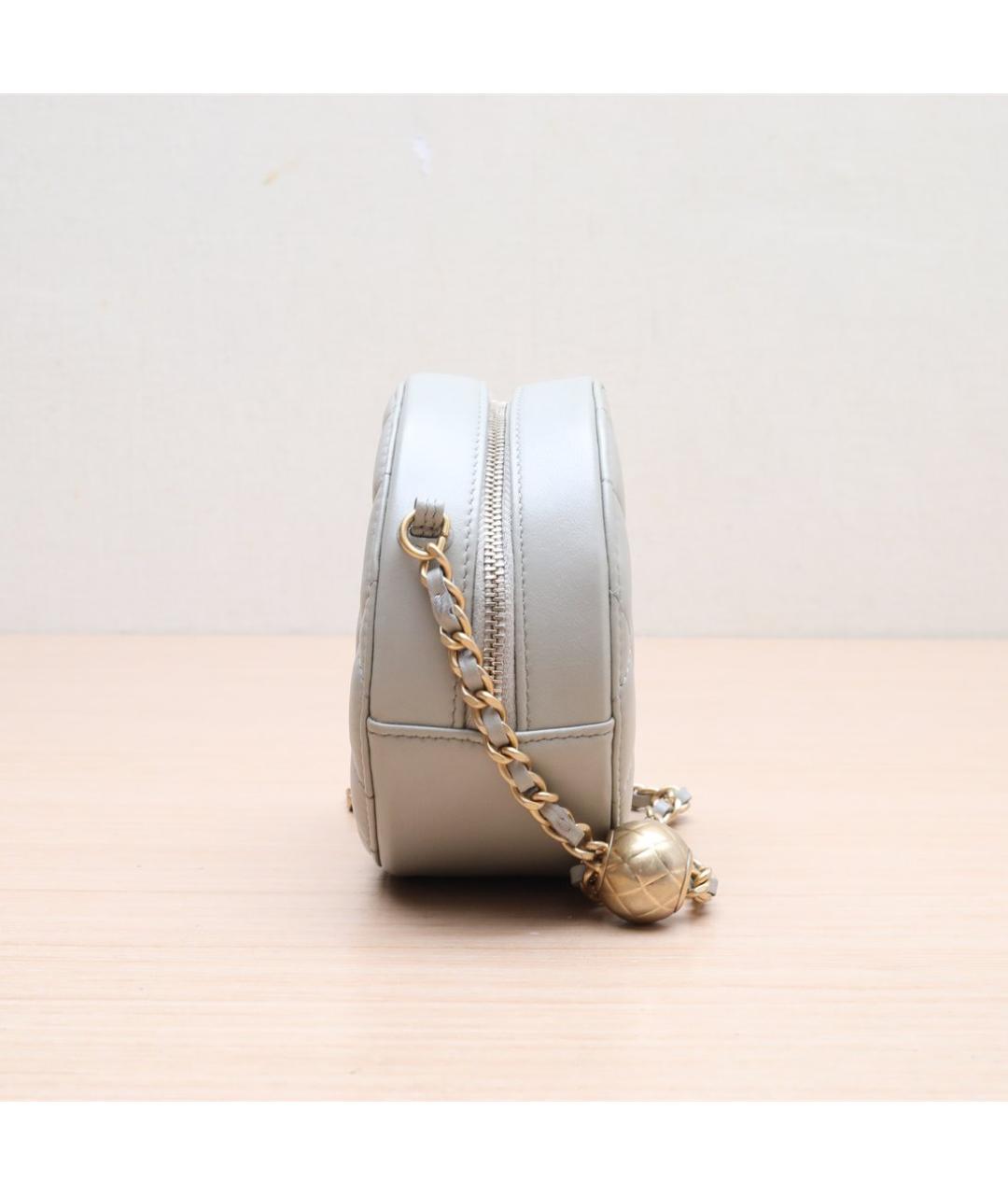 CHANEL Серая кожаная сумка через плечо, фото 4