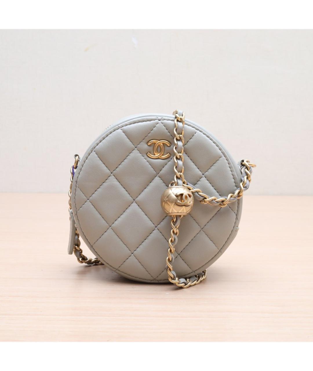 CHANEL Серая кожаная сумка через плечо, фото 2