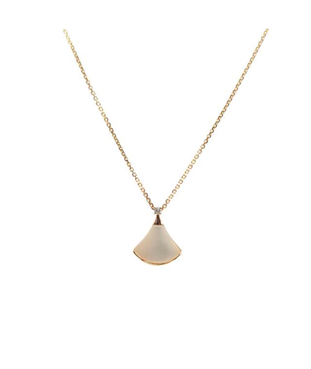 BVLGARI Белая подвеска из розового золота, фото 1