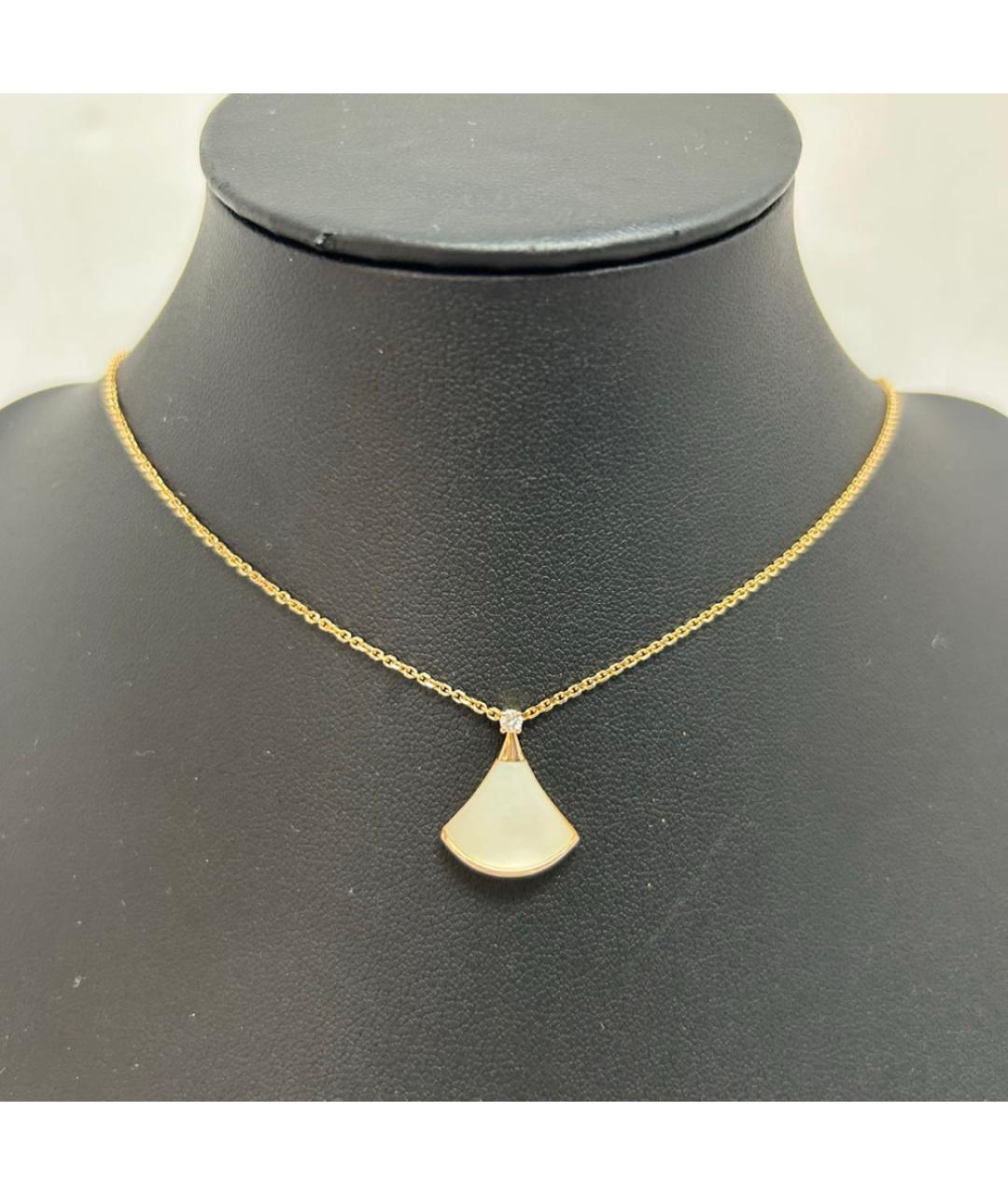 BVLGARI Белая подвеска из розового золота, фото 8