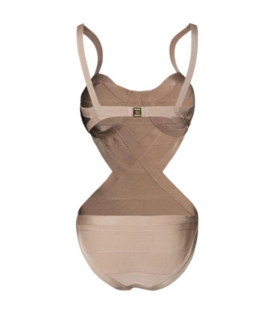 HERVE LEGER Бежевый полиэстеровый купальник, фото 2