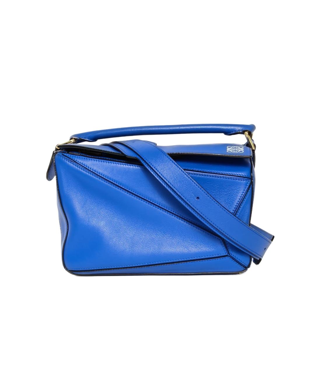 LOEWE Синяя кожаная сумка через плечо, фото 10