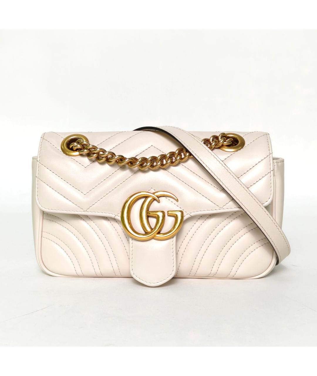 GUCCI Бежевая кожаная сумка через плечо, фото 2