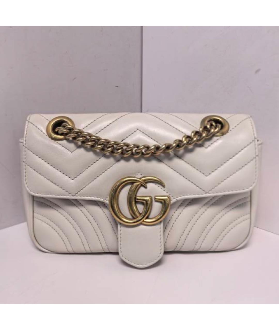 GUCCI Бежевая кожаная сумка через плечо, фото 9