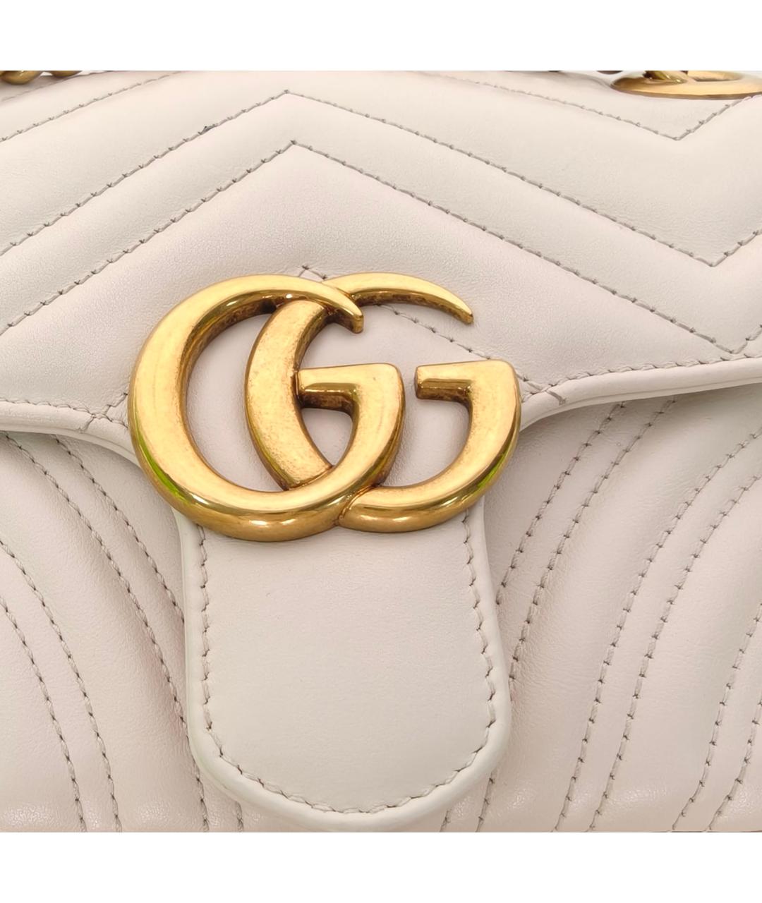 GUCCI Бежевая кожаная сумка через плечо, фото 7