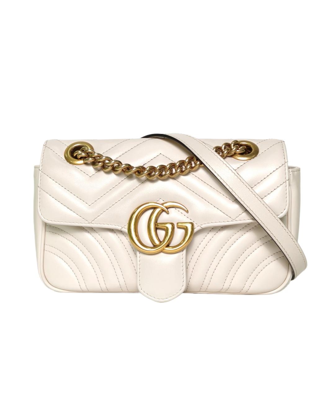 GUCCI Бежевая кожаная сумка через плечо, фото 1