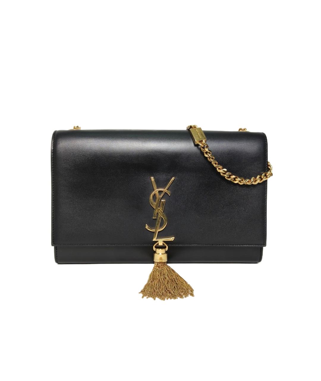 SAINT LAURENT Черная кожаная сумка через плечо, фото 10