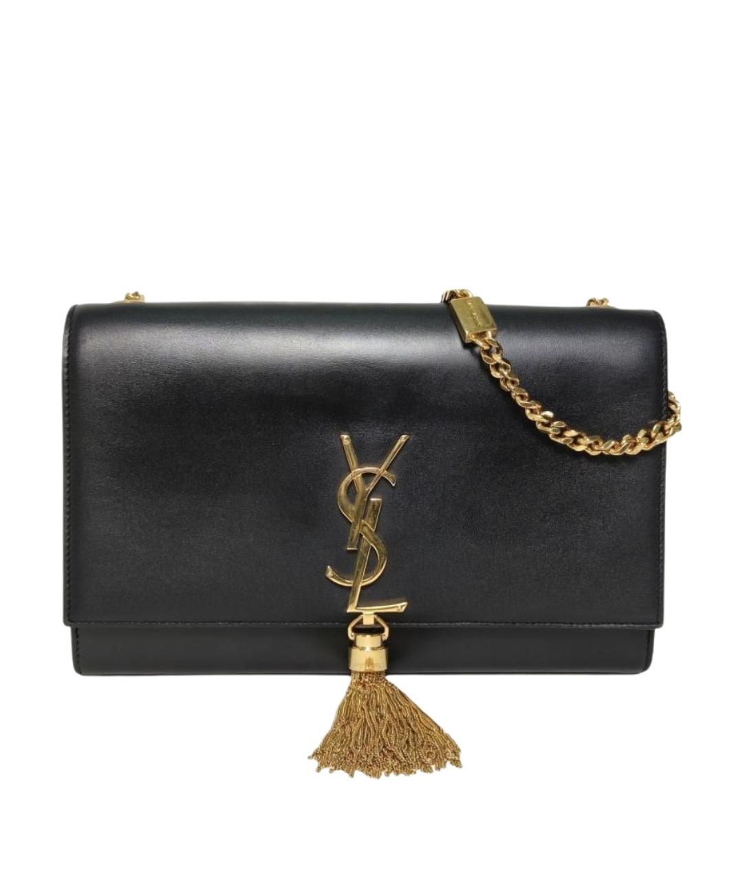 SAINT LAURENT Черная кожаная сумка через плечо, фото 1