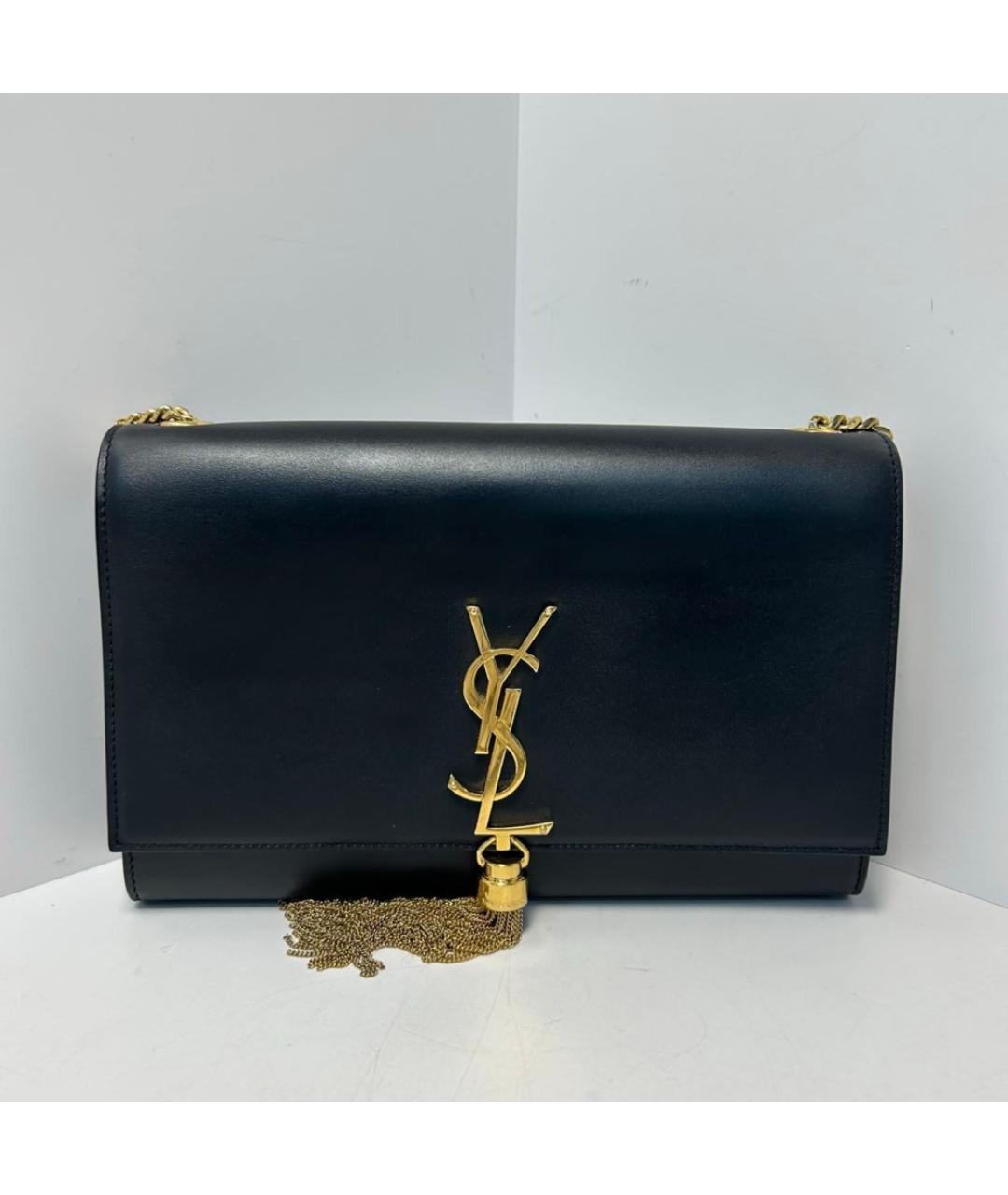 SAINT LAURENT Черная кожаная сумка через плечо, фото 8