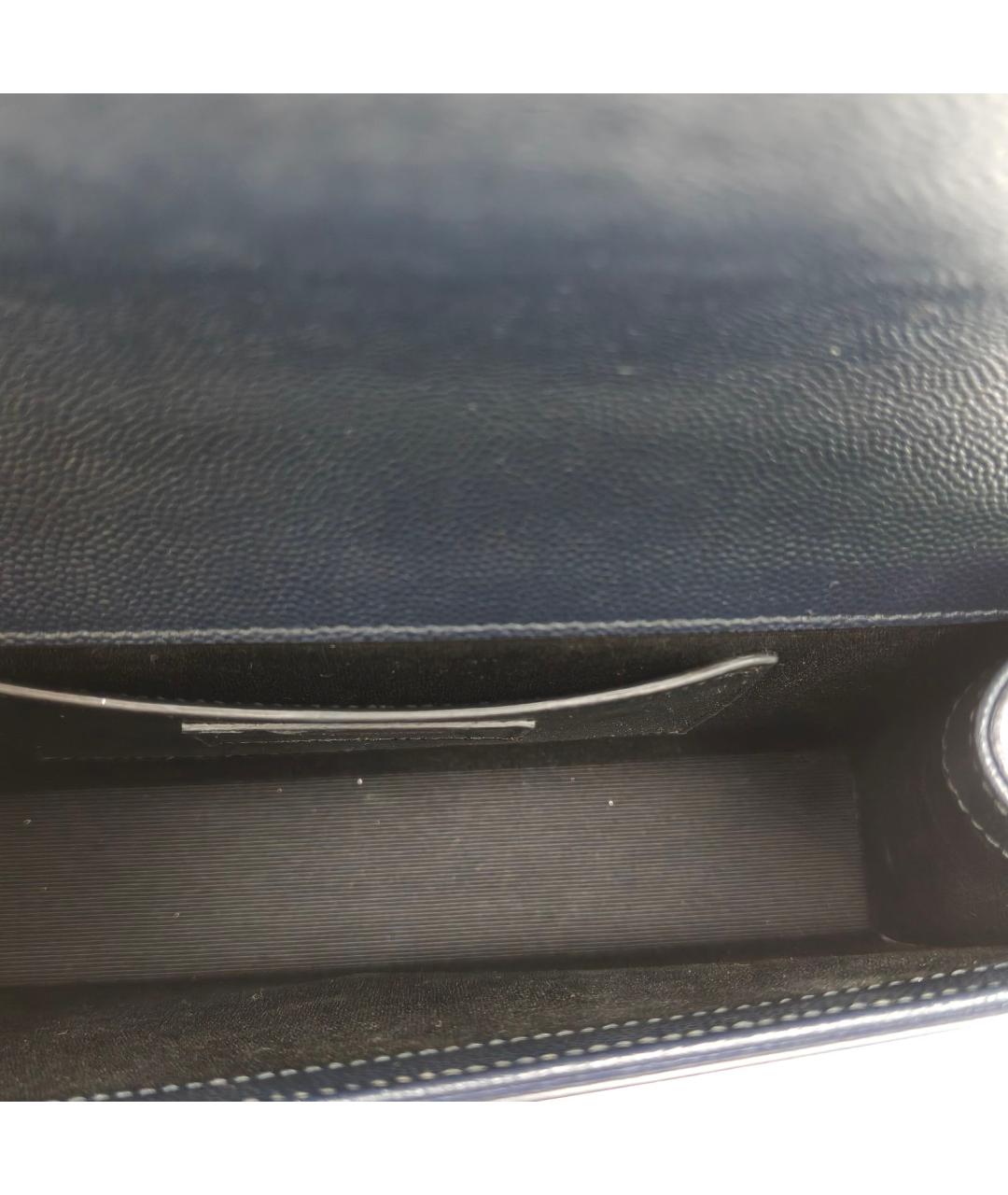 SAINT LAURENT Темно-синяя кожаная сумка через плечо, фото 7