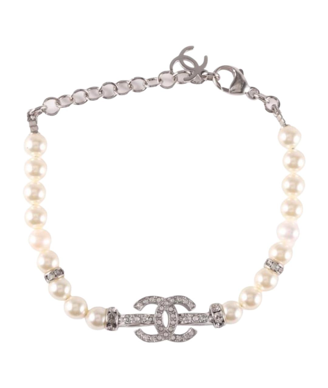 CHANEL Белый металлический браслет, фото 1