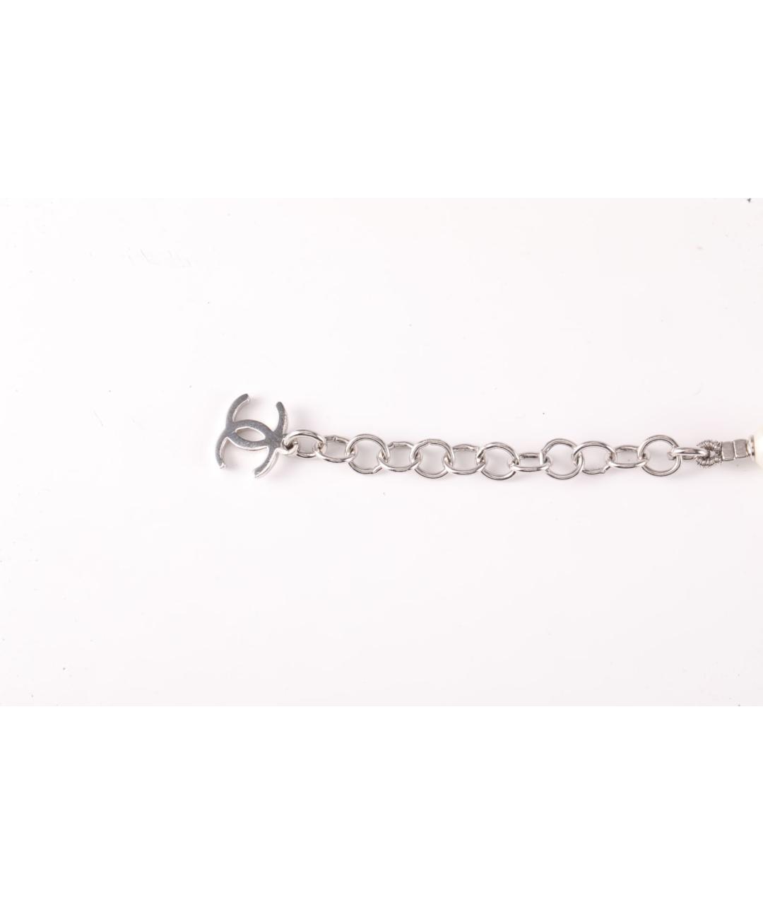 CHANEL Белый металлический браслет, фото 6