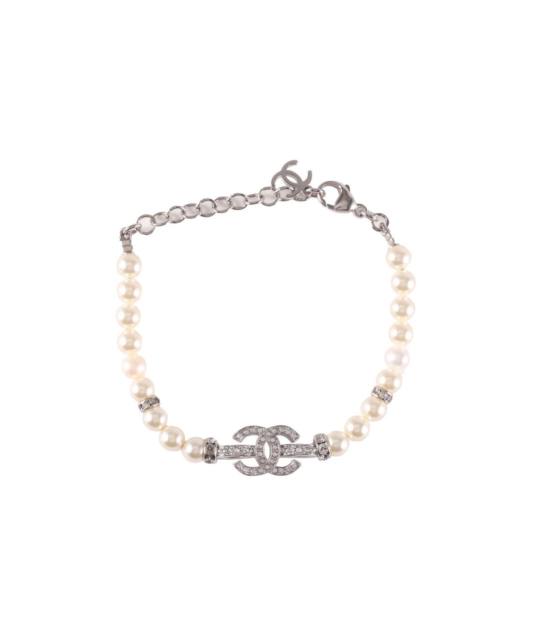 CHANEL Белый металлический браслет, фото 10