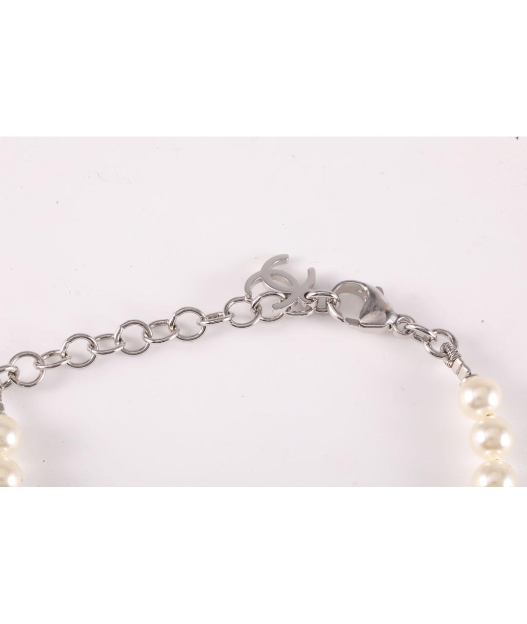 CHANEL Белый металлический браслет, фото 2