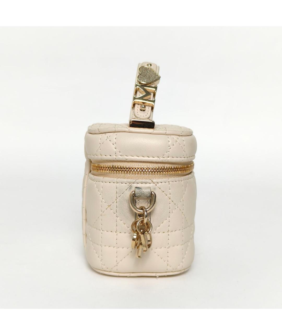 CHRISTIAN DIOR Бежевая кожаная косметичка, фото 7