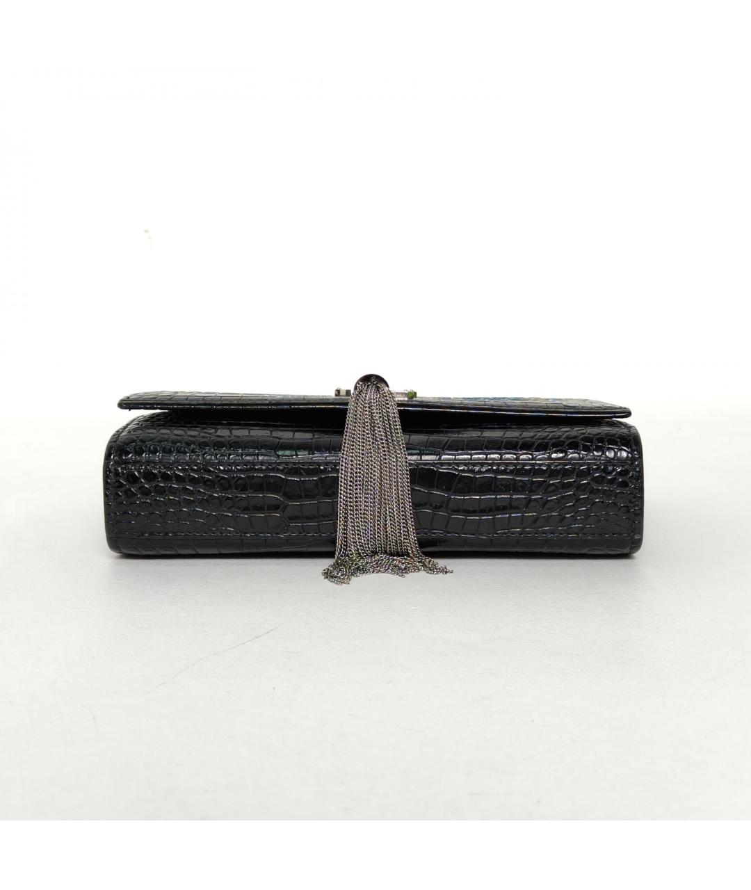 SAINT LAURENT Черная кожаная сумка через плечо, фото 6