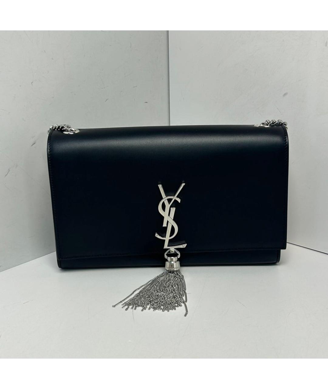 SAINT LAURENT Черная кожаная сумка через плечо, фото 9