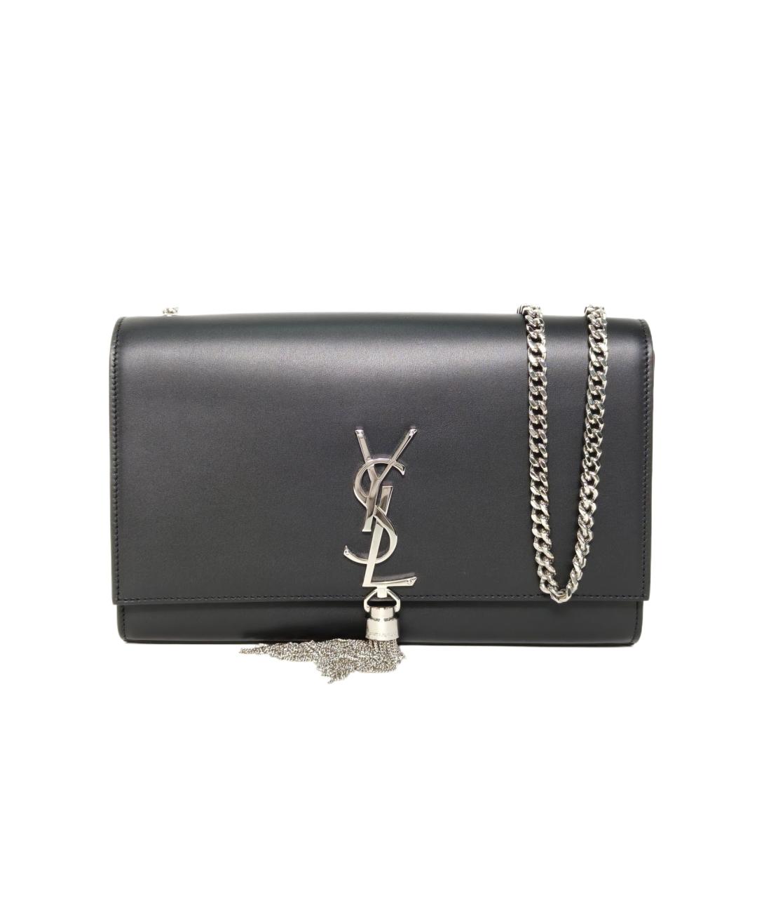 SAINT LAURENT Черная кожаная сумка через плечо, фото 10
