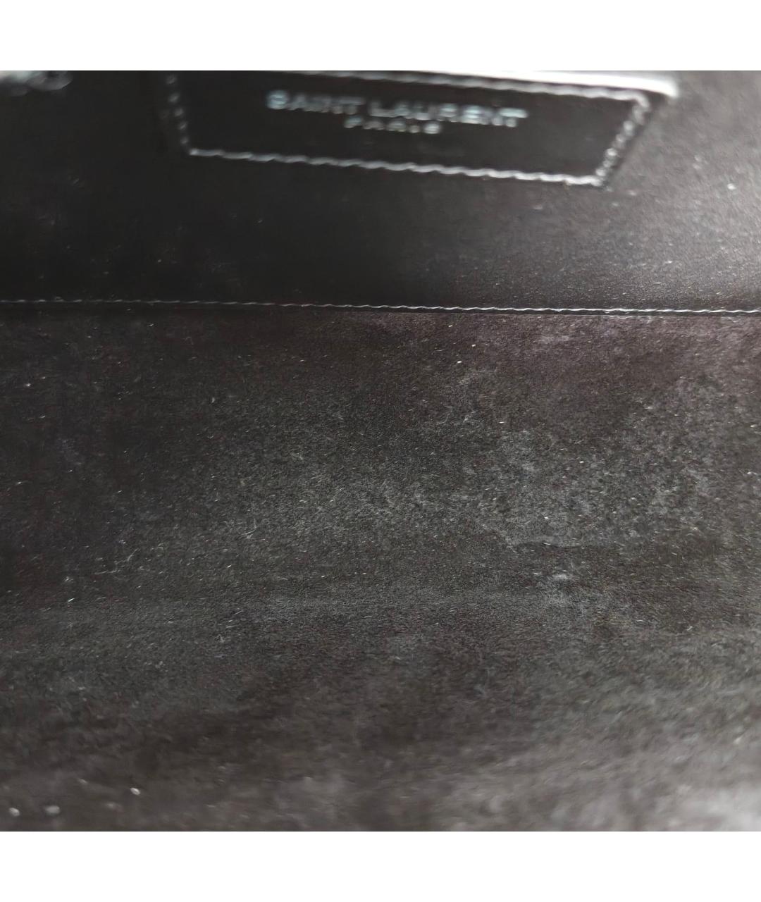 SAINT LAURENT Черная кожаная сумка через плечо, фото 8