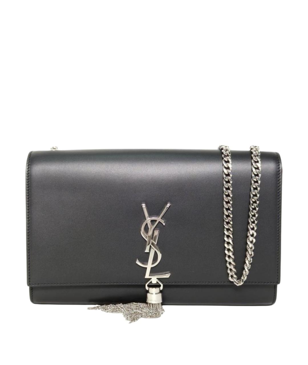 SAINT LAURENT Черная кожаная сумка через плечо, фото 1