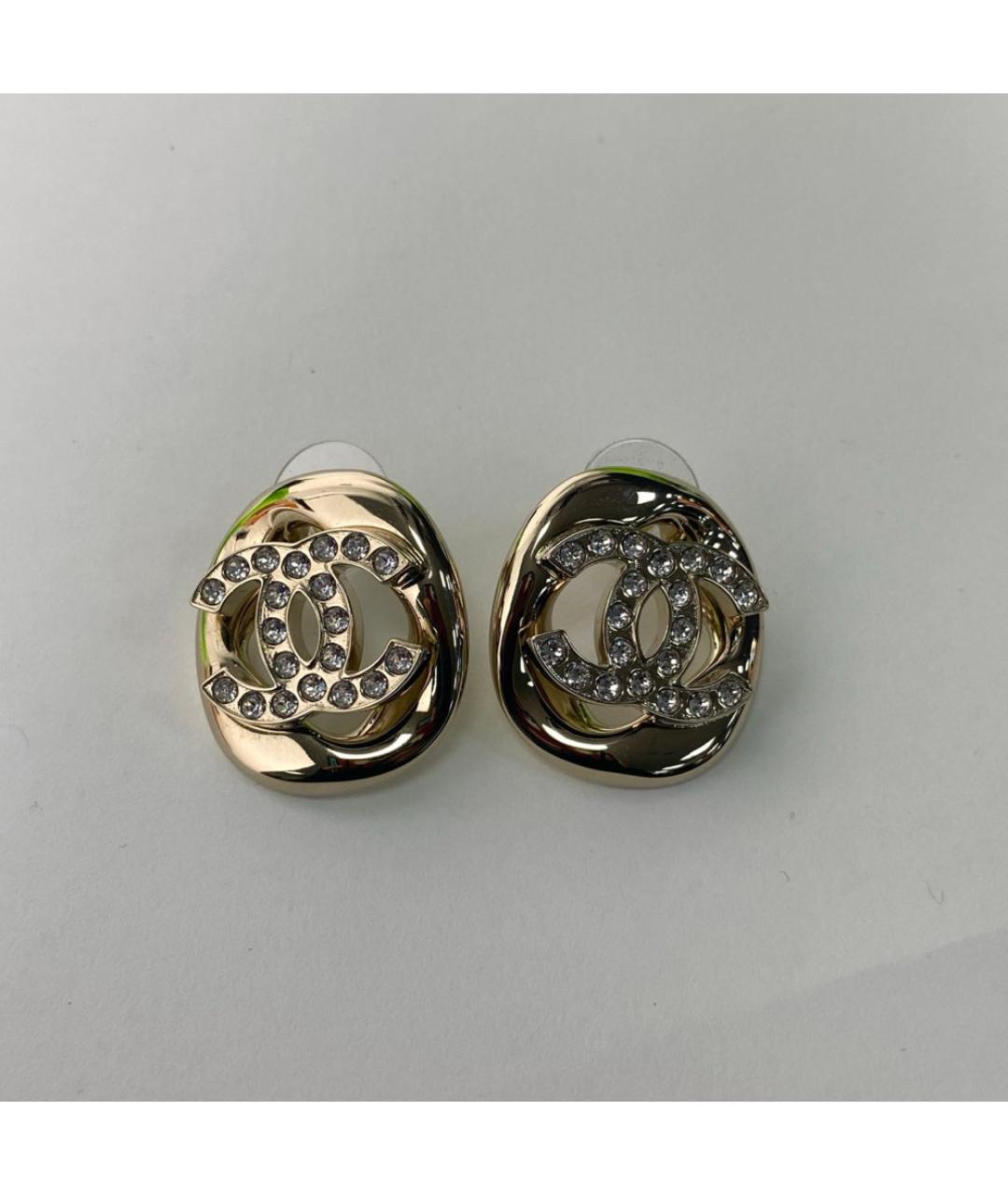 CHANEL Золотые металлические серьги, фото 7