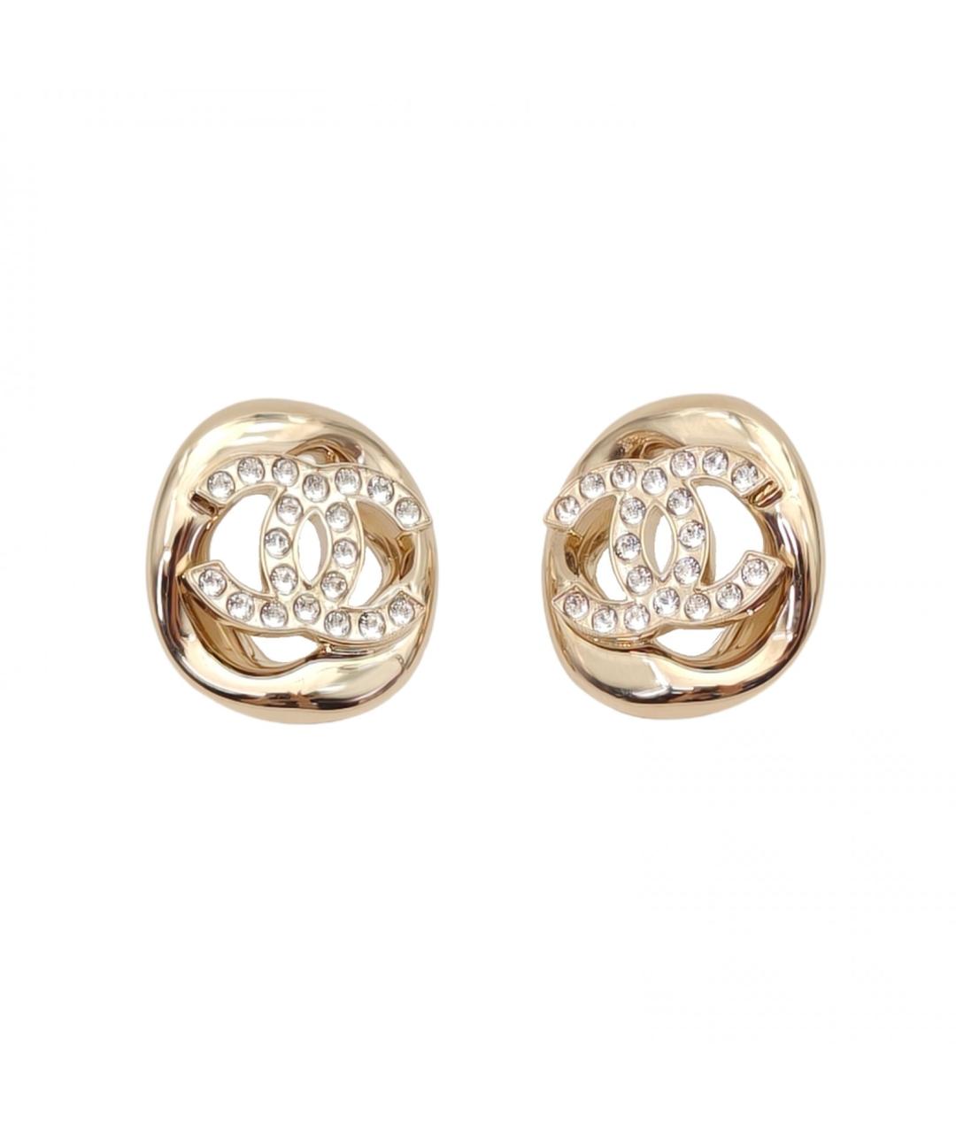 CHANEL Золотые металлические серьги, фото 2