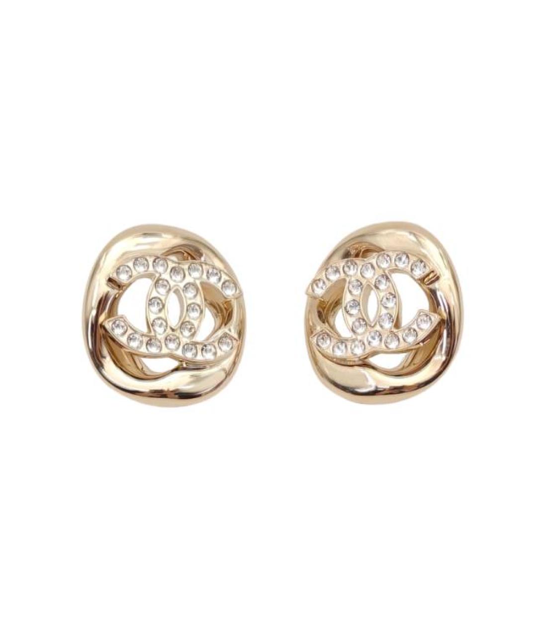 CHANEL Золотые металлические серьги, фото 10