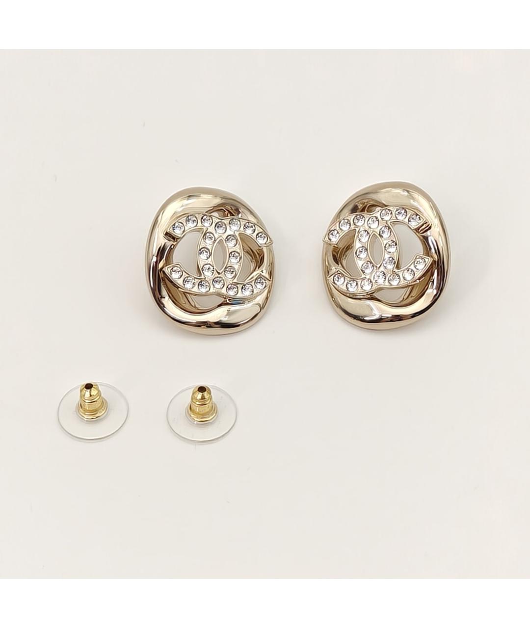 CHANEL Золотые металлические серьги, фото 4