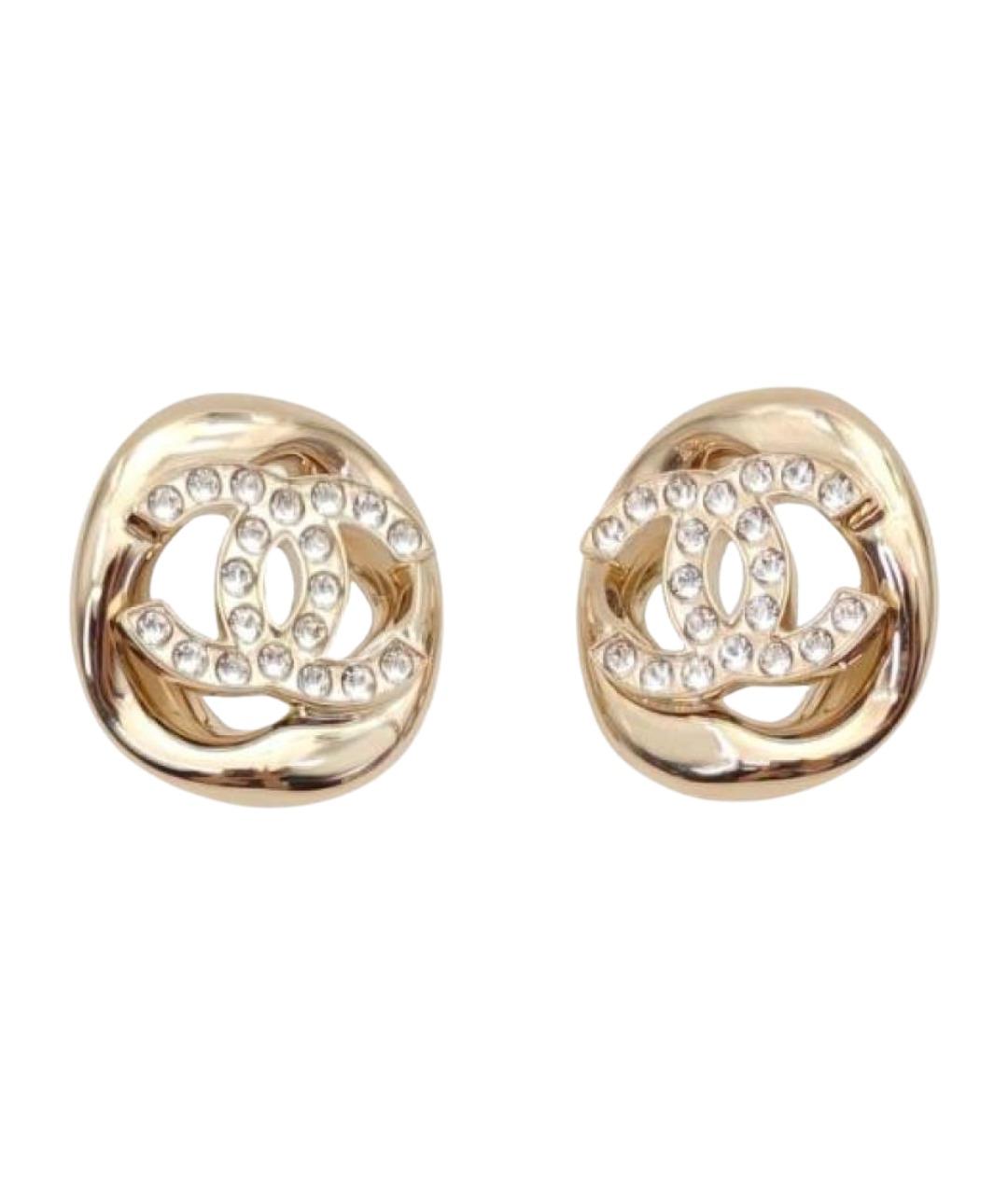 CHANEL Золотые металлические серьги, фото 1
