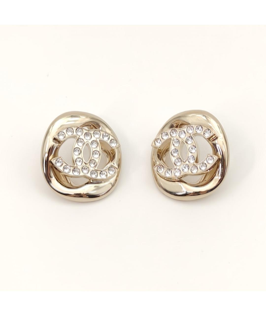 CHANEL Золотые металлические серьги, фото 3
