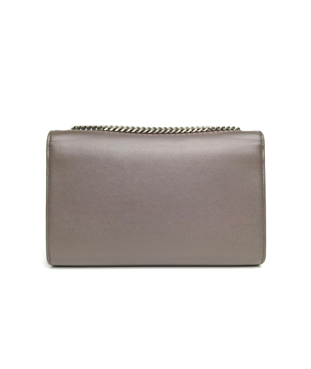 SAINT LAURENT Серая кожаная сумка через плечо, фото 4