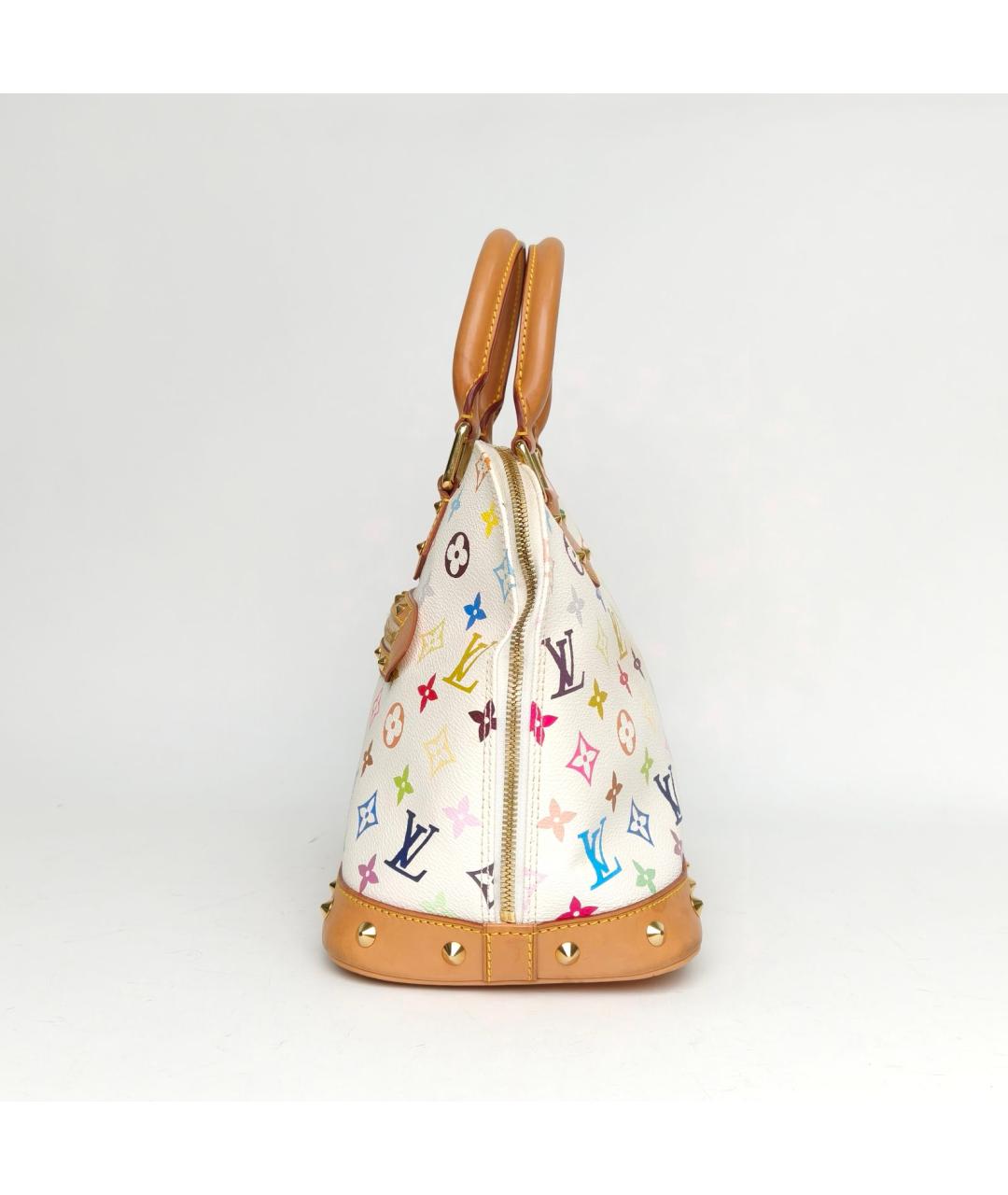 LOUIS VUITTON Белая кожаная сумка с короткими ручками, фото 3