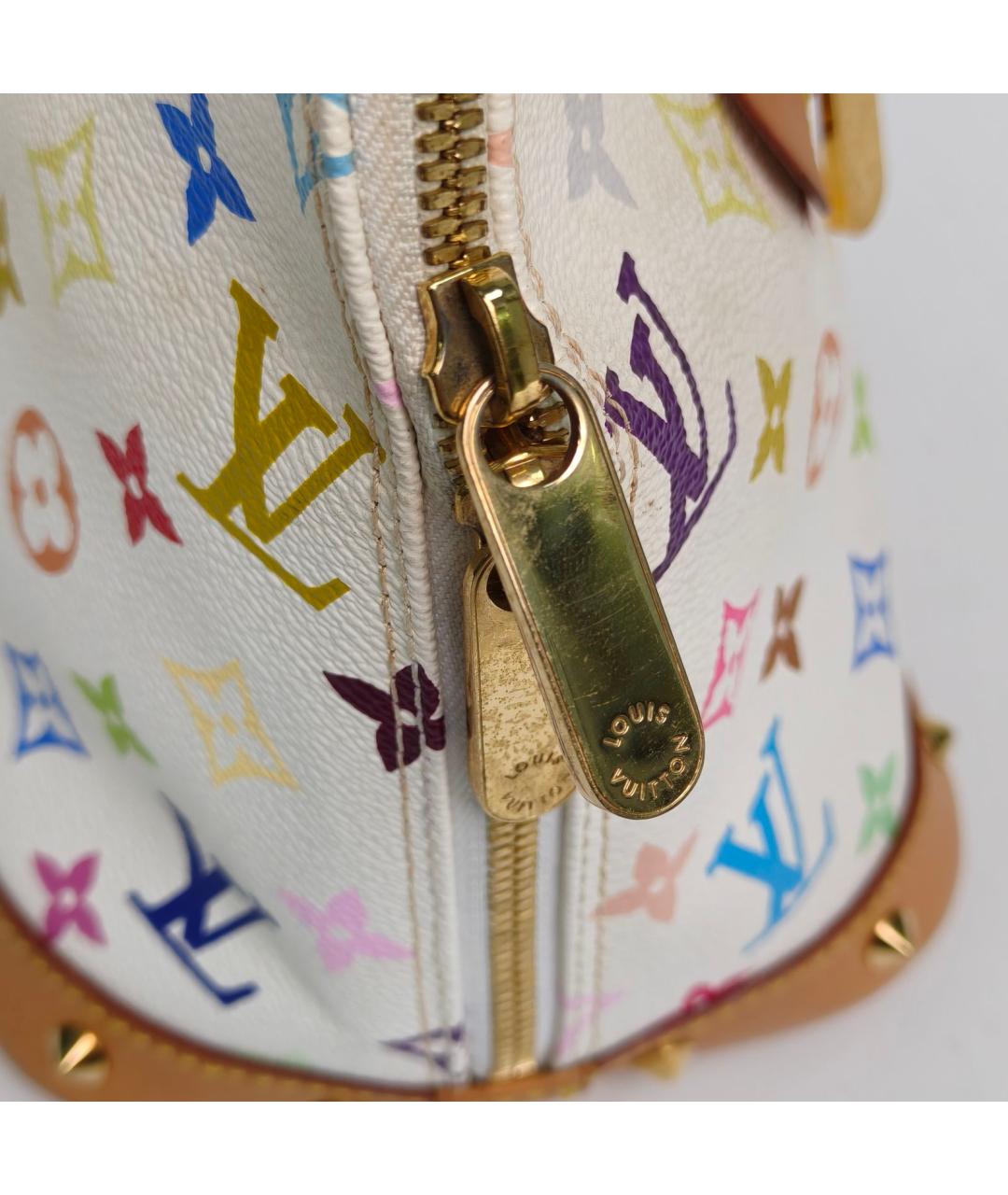 LOUIS VUITTON Белая кожаная сумка с короткими ручками, фото 8