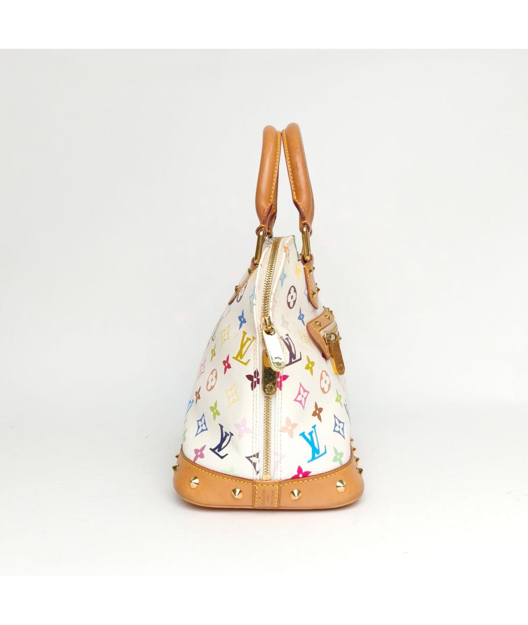 LOUIS VUITTON Белая кожаная сумка с короткими ручками, фото 5