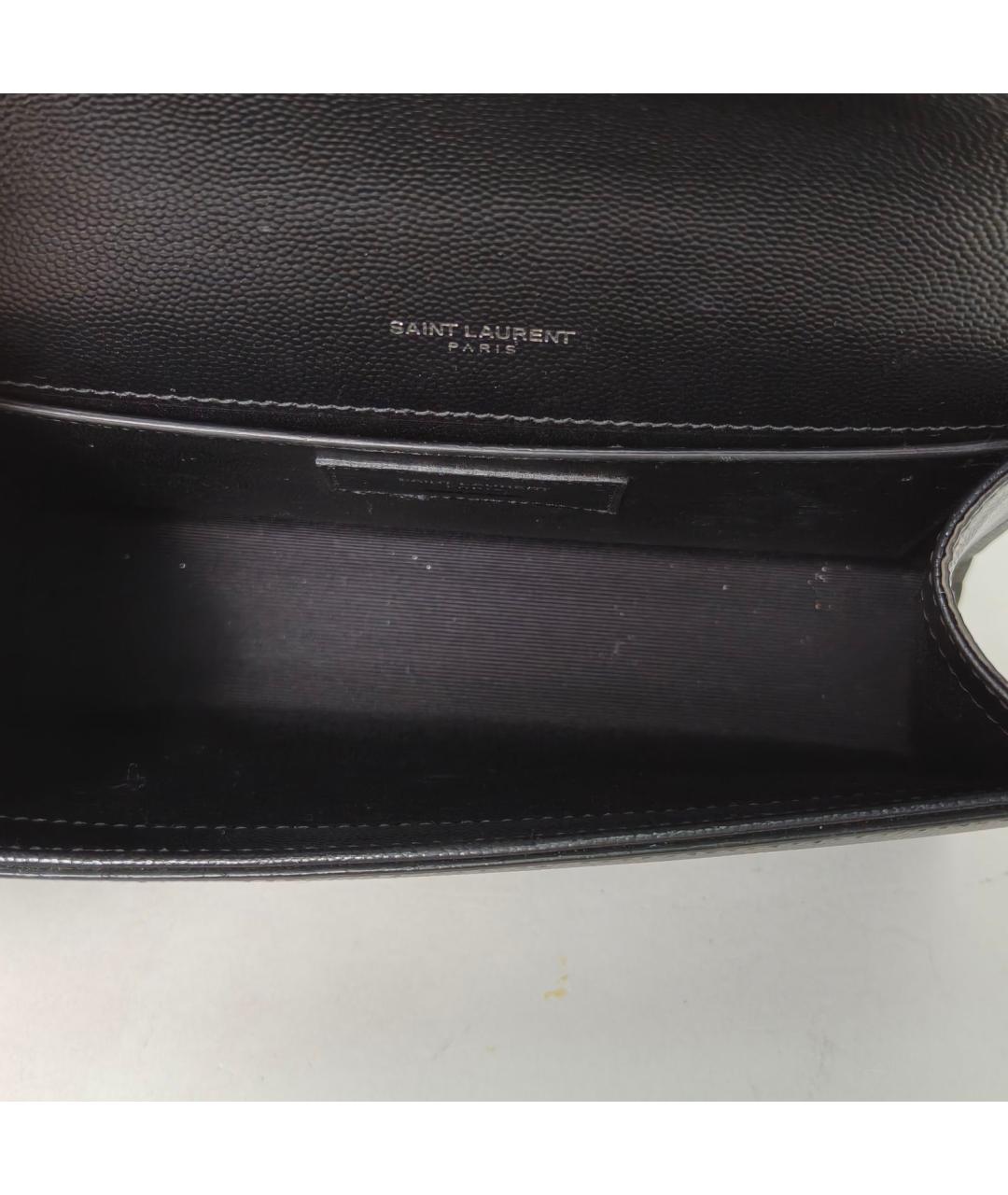 SAINT LAURENT Черная кожаная сумка через плечо, фото 8