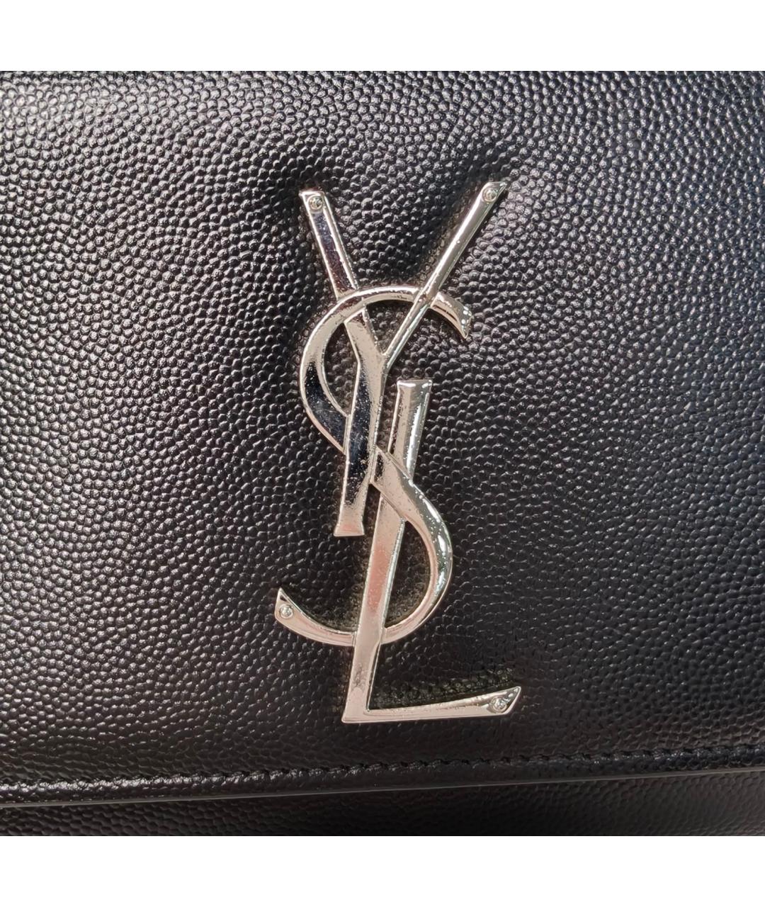 SAINT LAURENT Черная кожаная сумка через плечо, фото 7