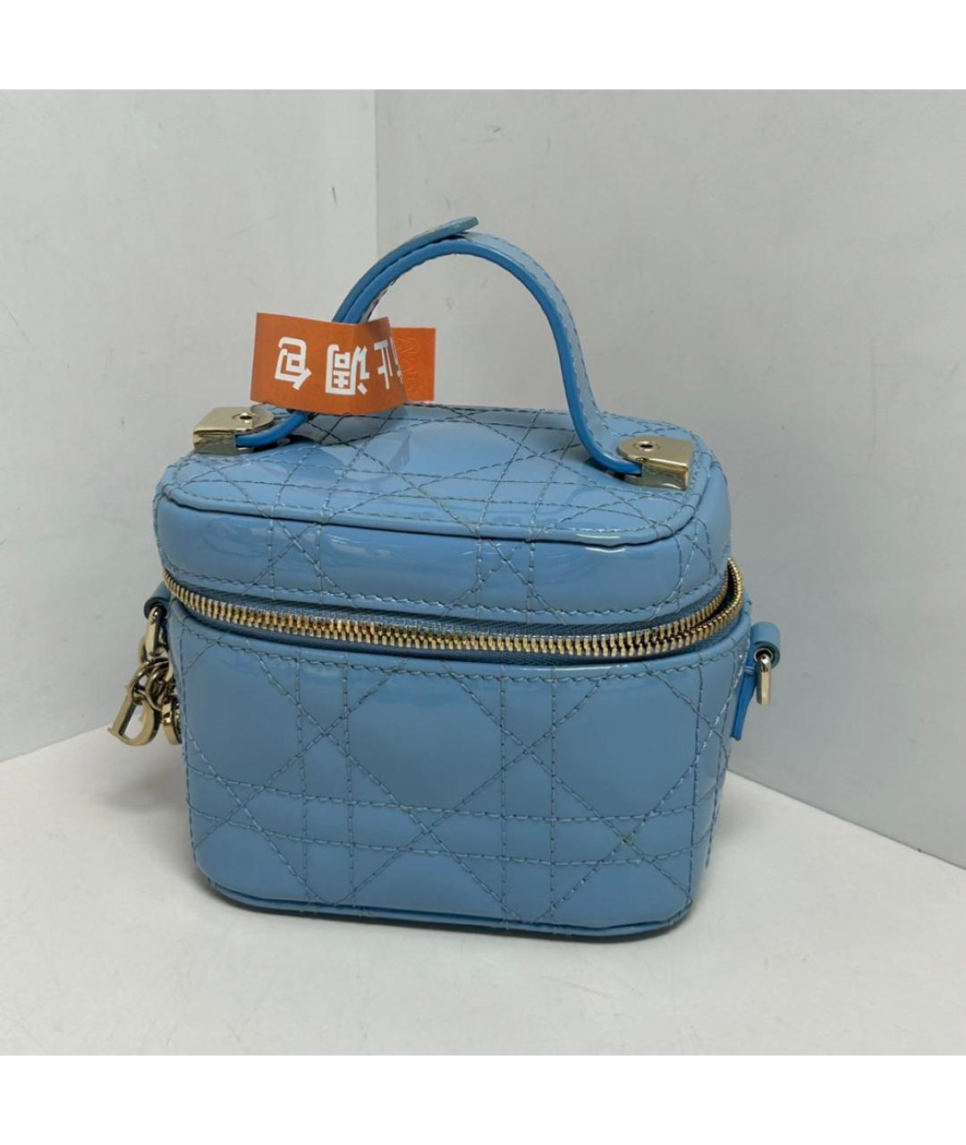 CHRISTIAN DIOR Голубая кожаная сумка через плечо, фото 9