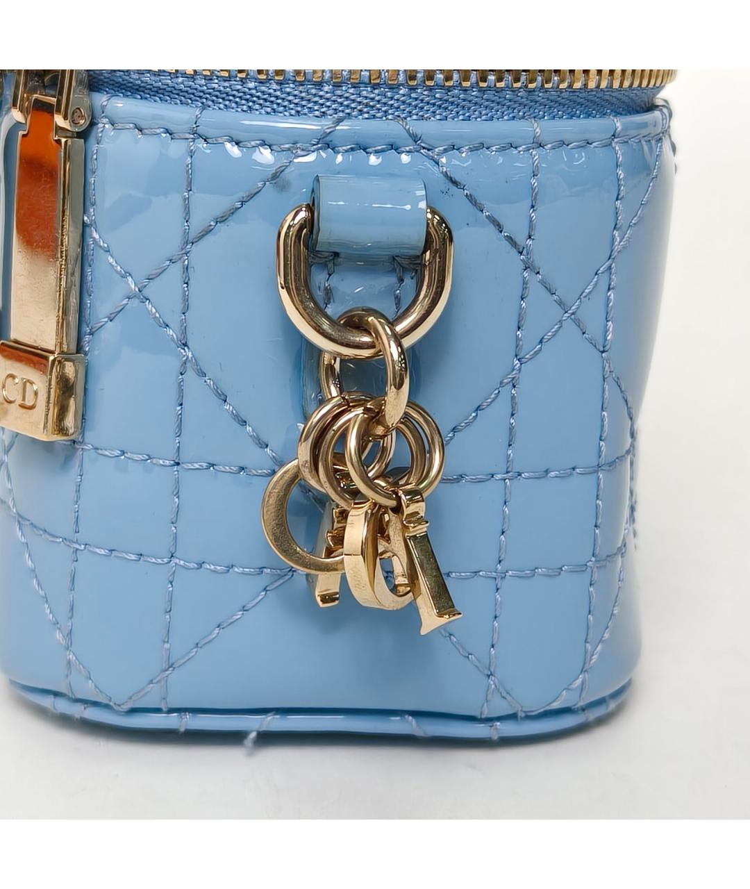 CHRISTIAN DIOR Голубая кожаная сумка через плечо, фото 7
