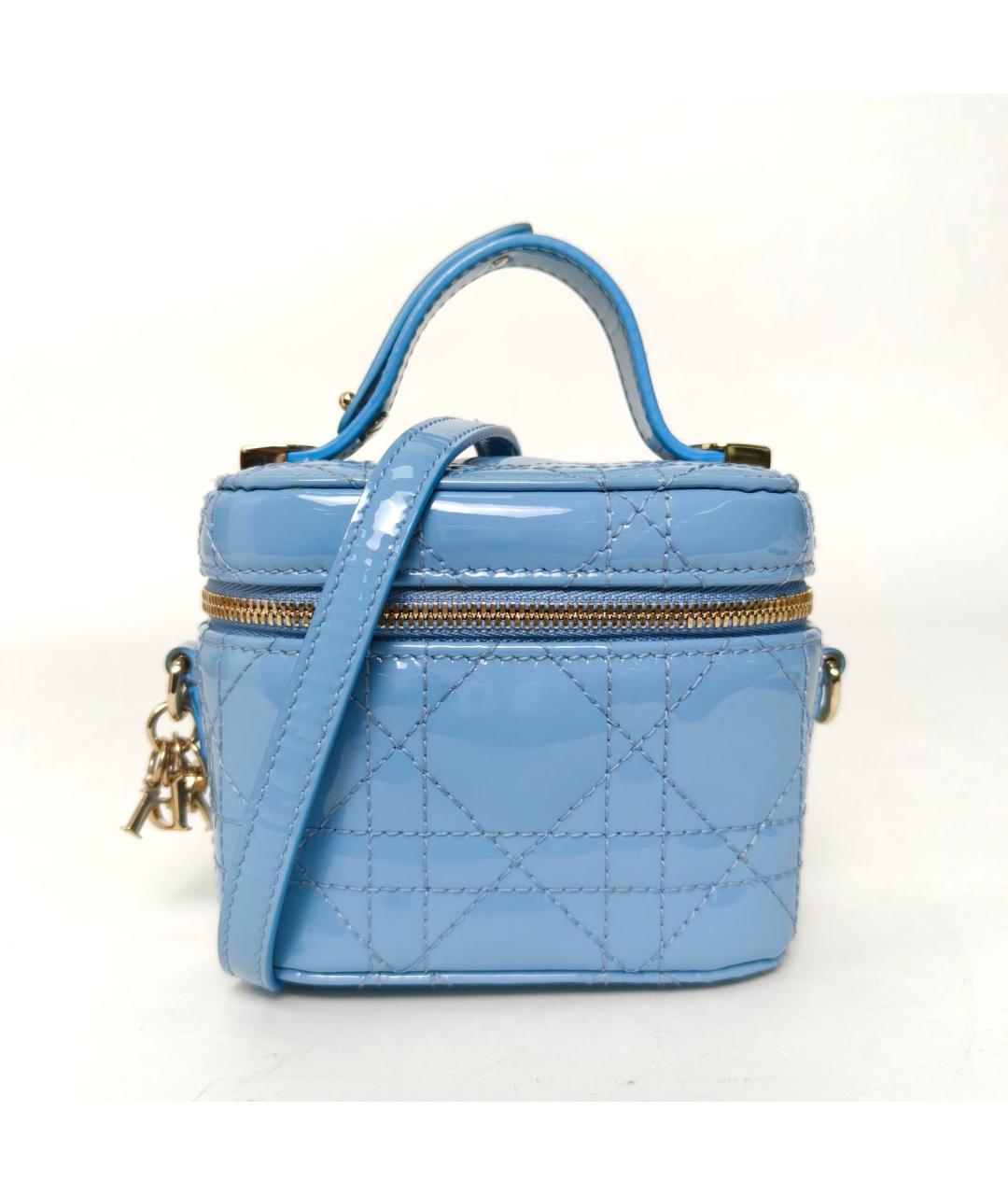 CHRISTIAN DIOR Голубая кожаная сумка через плечо, фото 2