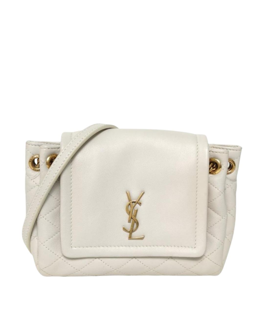 SAINT LAURENT Серая кожаная сумка через плечо, фото 1