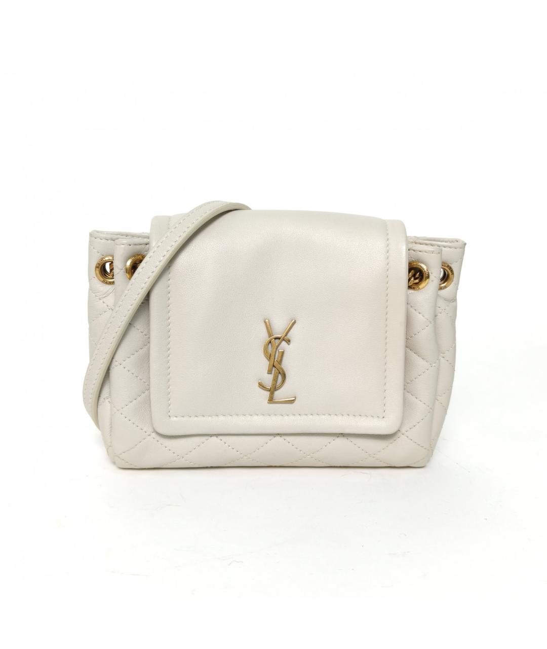 SAINT LAURENT Серая кожаная сумка через плечо, фото 3