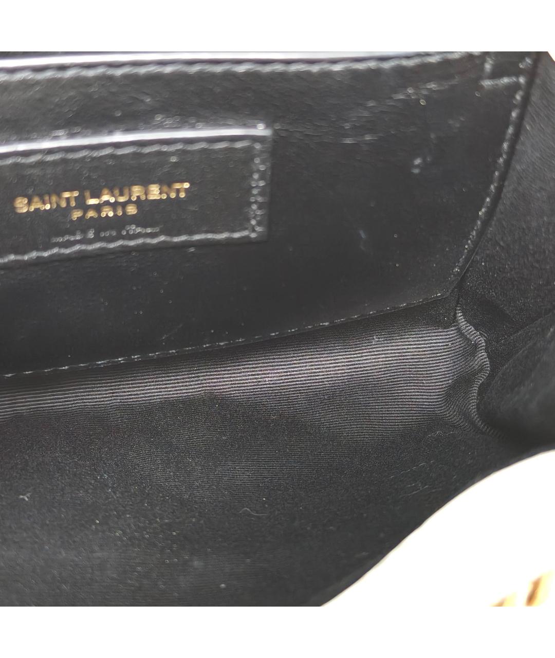 SAINT LAURENT Серая кожаная сумка через плечо, фото 2