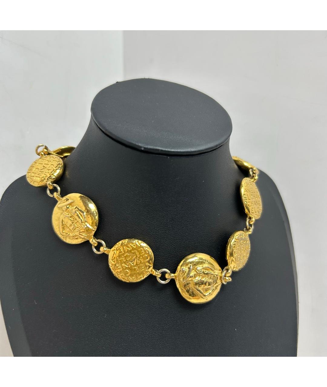 CHANEL Золотое металлическое колье, фото 9