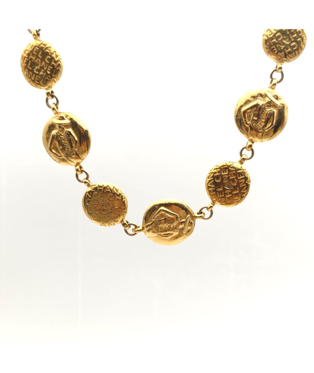 CHANEL Золотое металлическое колье, фото 3