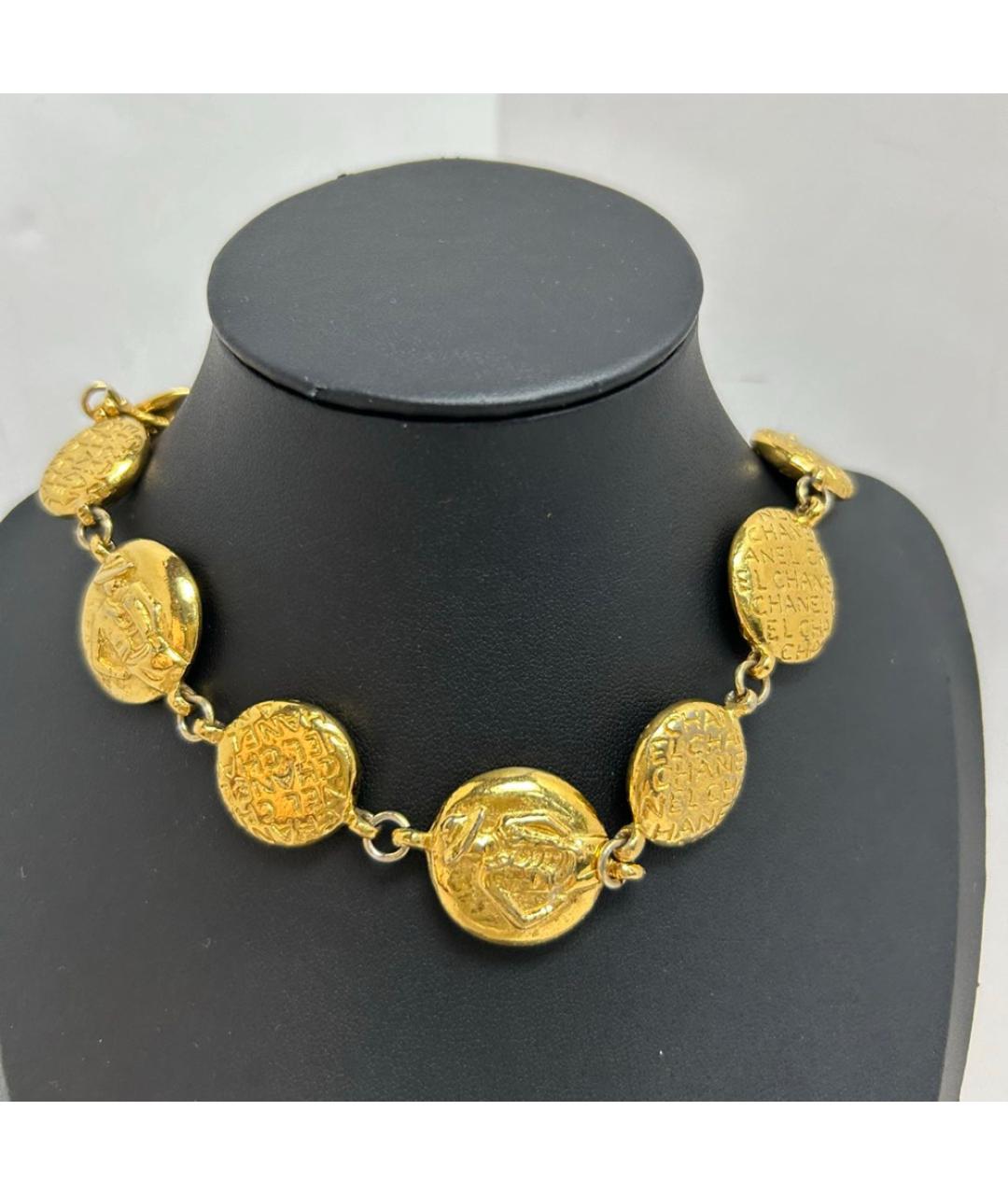 CHANEL Золотое металлическое колье, фото 8
