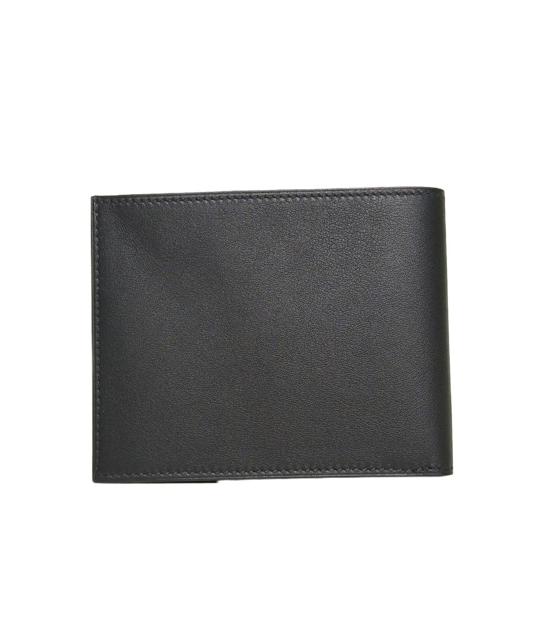 HERMES Черный кожаный кошелек, фото 1