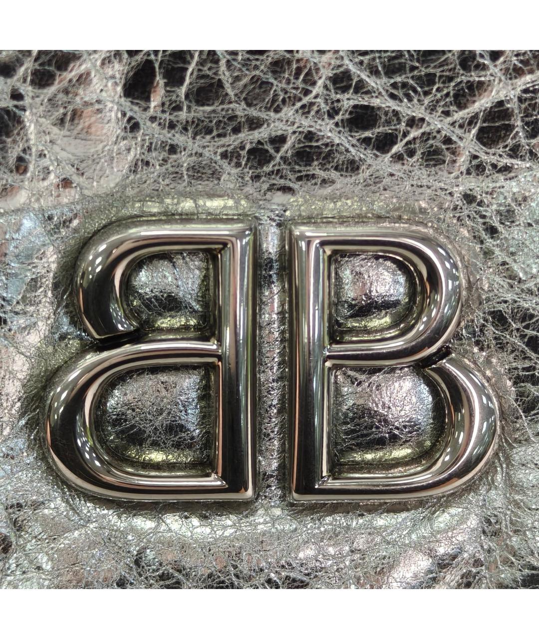 BALENCIAGA Серебряная кожаная сумка через плечо, фото 8